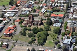 Gallery - aerial view of christ church cathedral by hunter aerial photography services