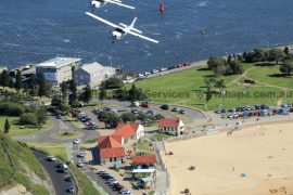 Gallery - aerial view of two flying airplane by hunter aerial photography services